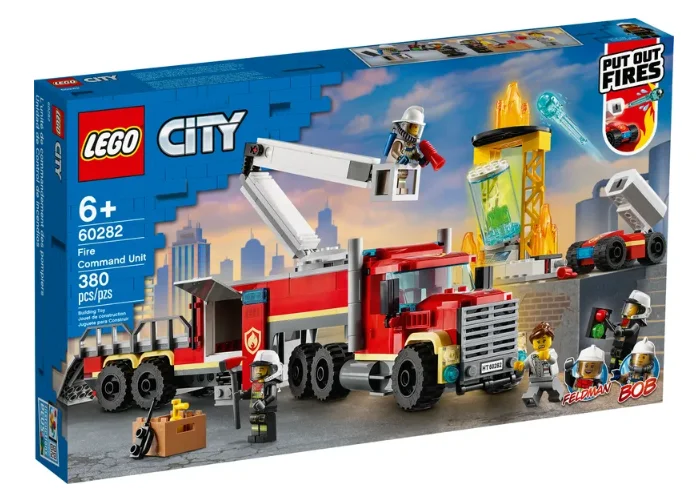 Building blocks with fabric - covered pieces for a soft touch​ LEGO Fire Command Unit