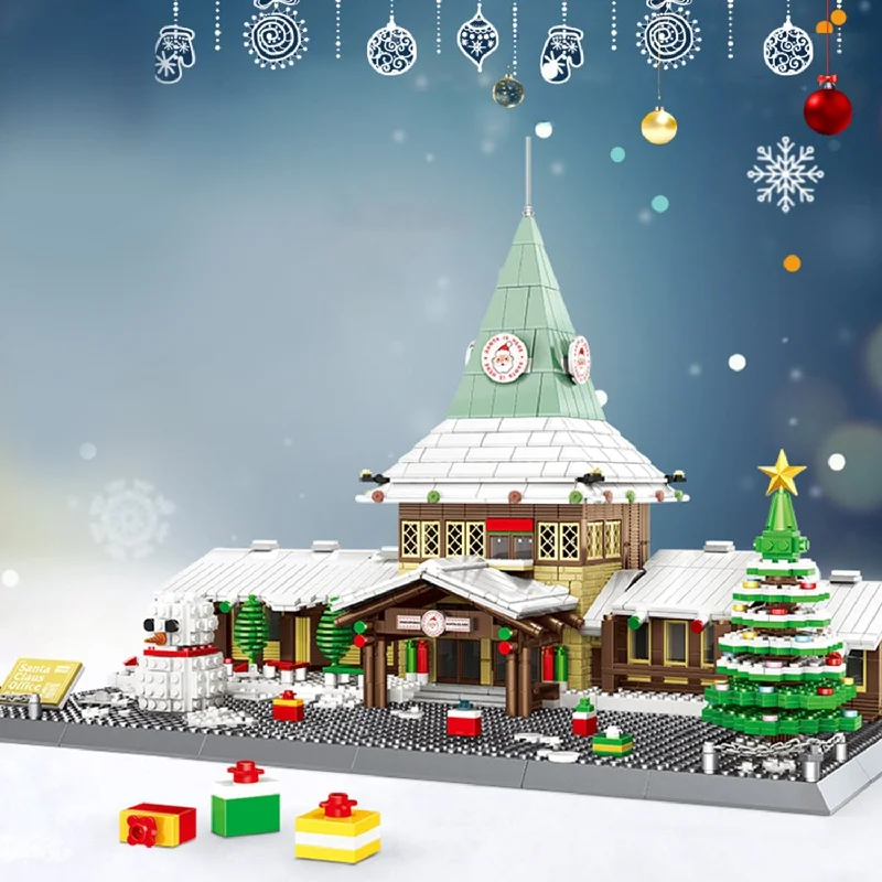 Building blocks for making doll - house models Christmas-Themed Santa Claus House Nano Building Set Building blocks for making doll - house models Christmas-Themed Santa Claus House Nano Building Set