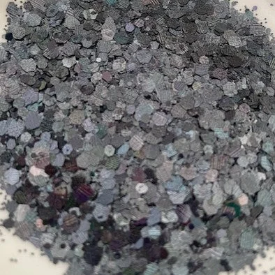 Embroidery floss in a wide range of colors for stitching​ Glitter Chunky Holographic 100g Bag Black