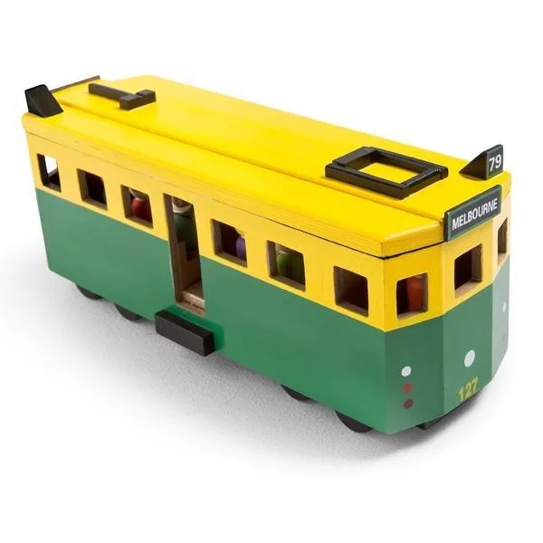 Wooden puppet sets for storytelling​ MAKE ME ICONIC - ICONIC TOY: MELBOURNE WOODEN TRAM