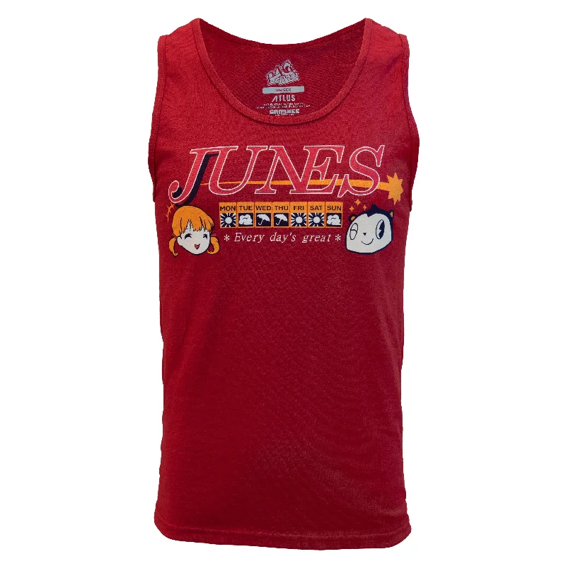 Video games with level - up systems​ Persona 4 - Junes Unisex Tank