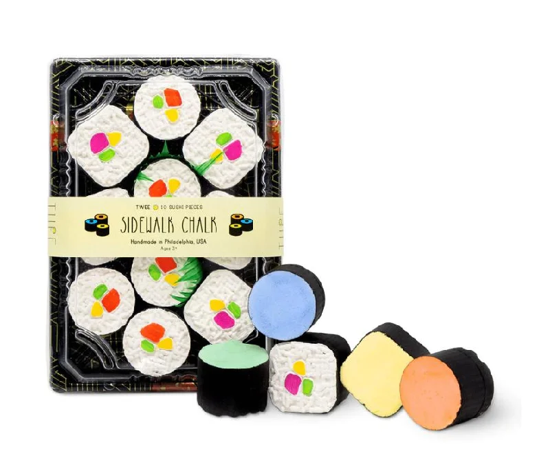 Portable outdoor toys for travel and picnicsTwee Sushi Maki Roll Sidewalk Chalk - Set of 10 Portable outdoor toys for travel and picnicsTwee Sushi Maki Roll Sidewalk Chalk - Set of 10